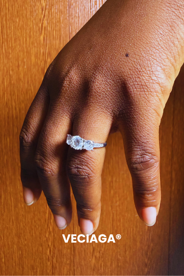 Bague Elise - Argent 925 Diamant Moissanite Ajustable