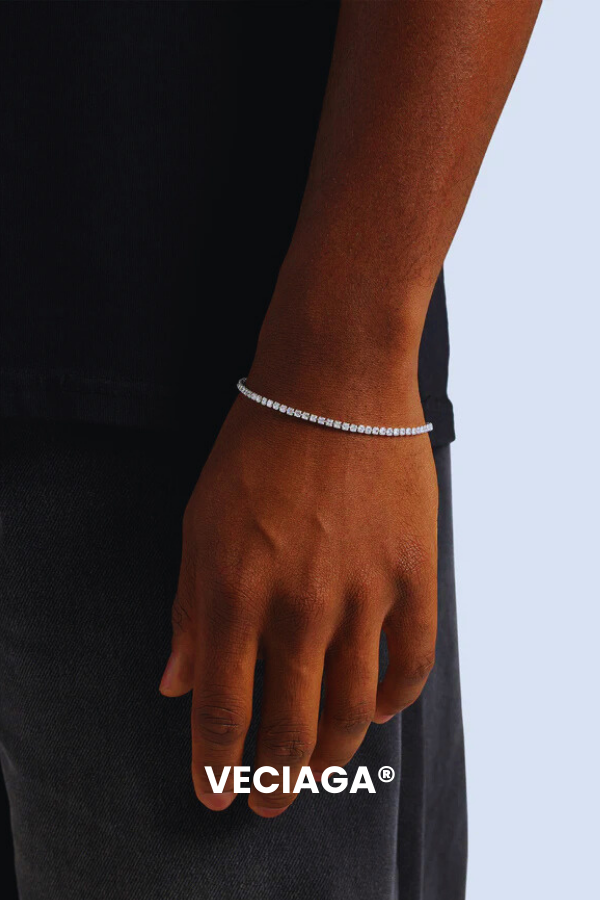 VECIAGA® 3MM BRACELET TENNIS ARGENT BLANC
