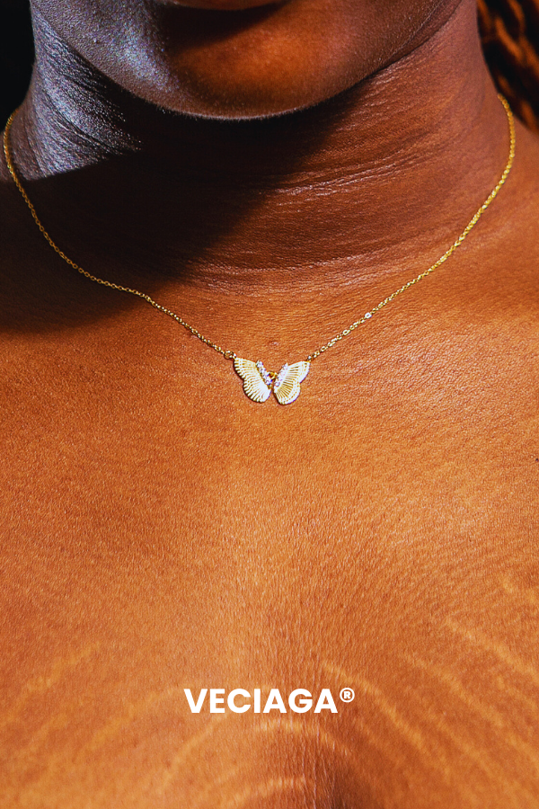Butterfly chaine femme de VECIAGA® Or plaqué