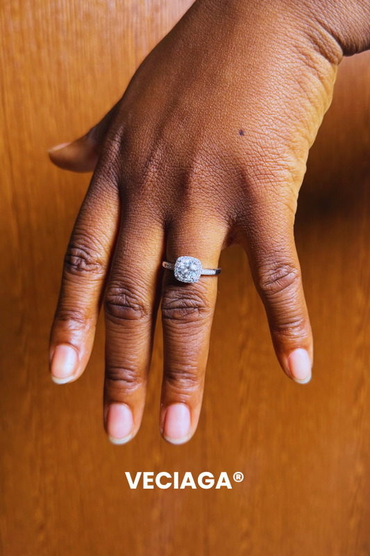 Bague Oriana- Argent 925 Diamant Moissanite Ajustable