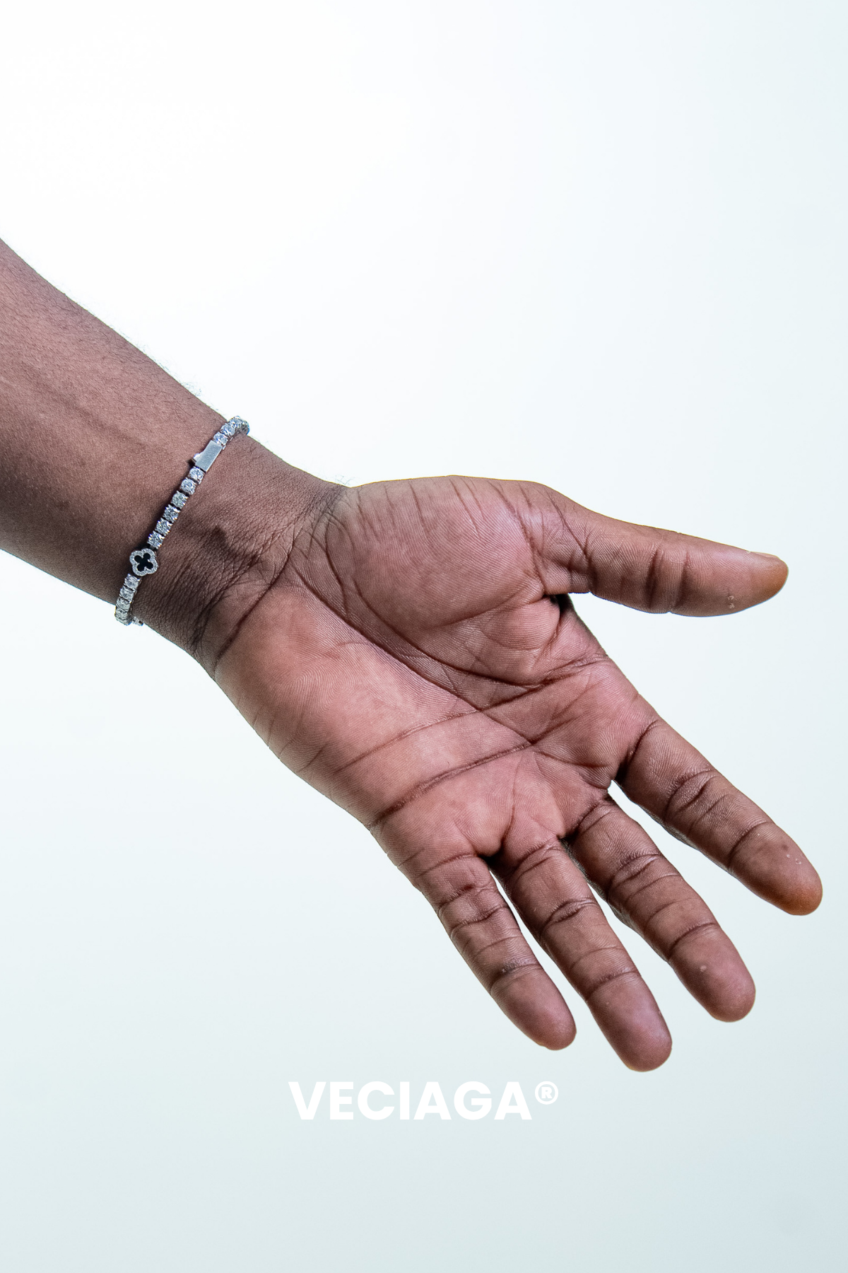 Bracelet Tennis Trefle VECIAGA® Noir Unisex