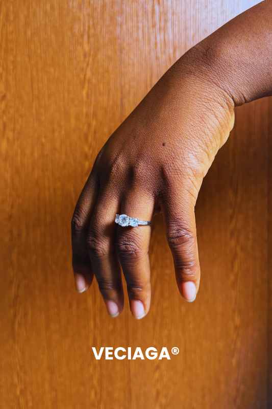 Bague Elise - Argent 925 Diamant Moissanite Ajustable