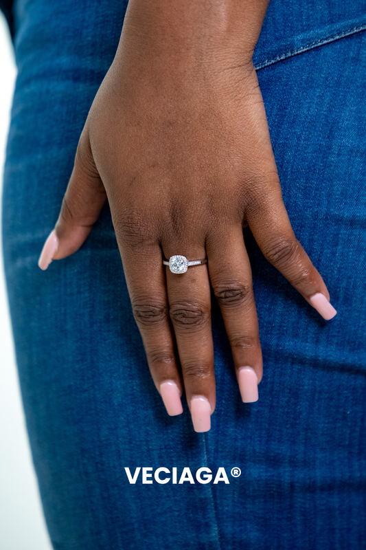 Bague Oriana- Argent 925 Diamant Moissanite Ajustable