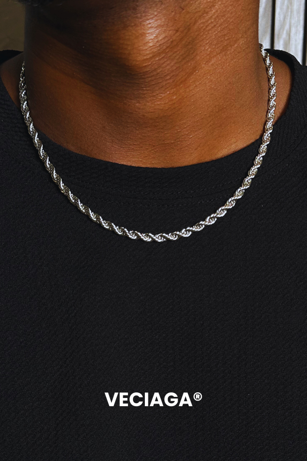 VECIAGA® 5MM Chaine Rope - Couleur Argent